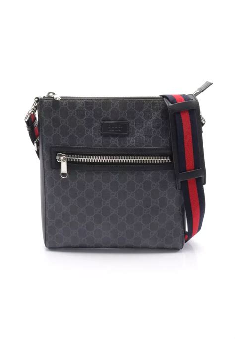 gucci gg 290 02|GUCCI GG Supreme Web Sherry Line Shoulder Bag Black Gold .